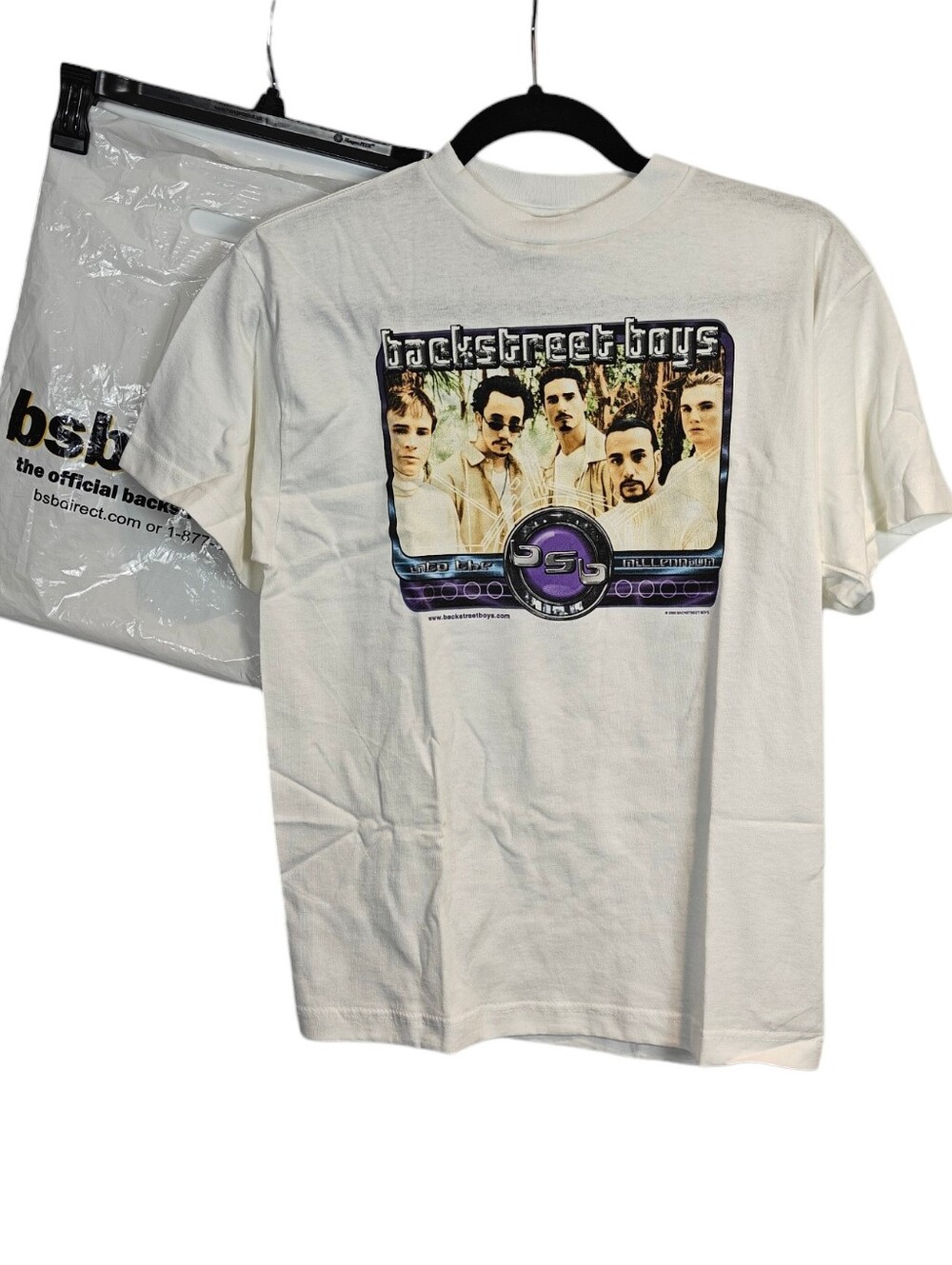 BACKSTREET BOYs VINTAGE Y2K White Graphic Tour Shirt NEW, OLD STOCK! Size Teen L